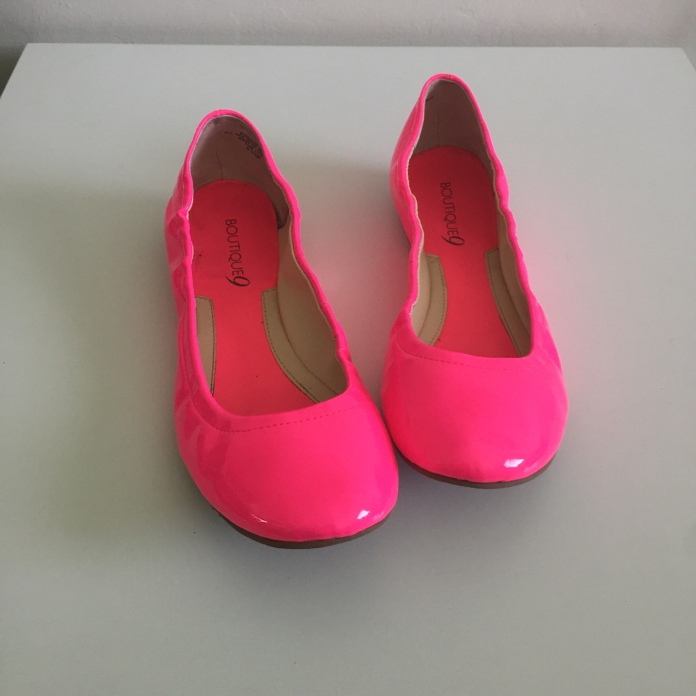 Neon pink flats